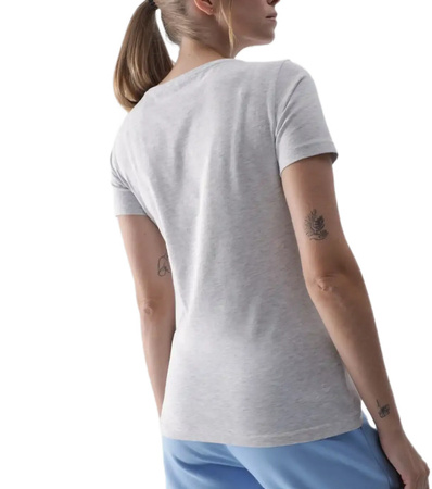 Koszulka damska bawełniana 4F TSHIRT F1845 szara luźny krój na codzień XS