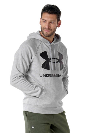 Under Armour Bluza Męska z kapturem kangurka regulowany kaptur szara M