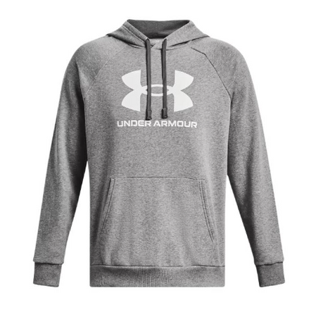 Bluza męska z kapturen Under Armour Rival Fleece Logo HD-BLK szara XXL