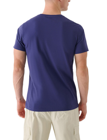 T-shirt męski regular koszulka 4F M1843 gładka bawełniana granatowa S