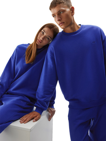 4F Bluza dresowa uniwersalna uniseks oversize niebieska kobalt XS