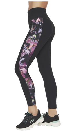 Legginsy damskie wysoki stan Skechers Gowalk Ultraviolet czarne slim fit XS