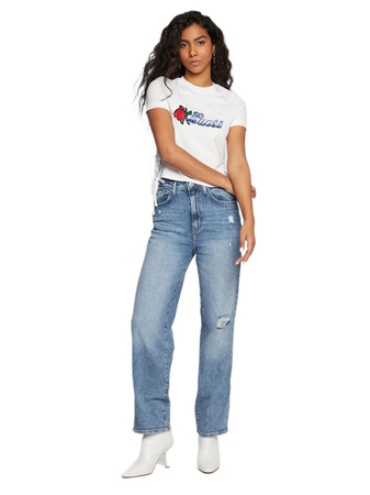 Damskie Jeansy Guess Melrose Niebieskie Straight Fit 26