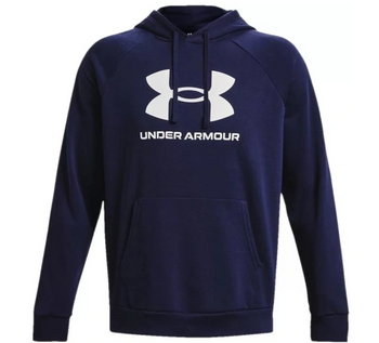 Bluza męska z kapturen Under Armour Rival Fleece Logo HD-BLK granatowa XXL