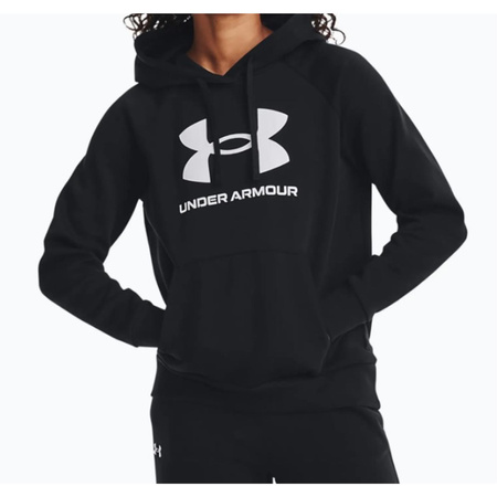 Bluza z kapturem damska Under Armour Rival Fleece czarna bawełniana logo XS