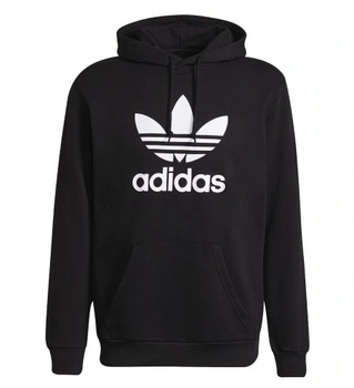 Adidas Bluza Męska sportowa kangurka czarna bawełniana ciepła S