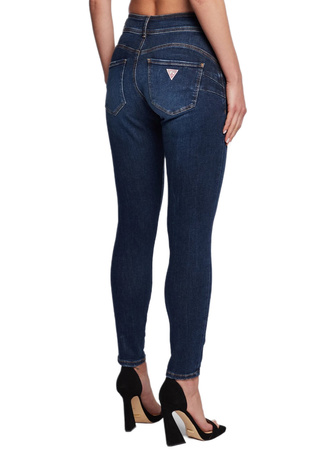 Damskie spodnie jeansowe jeansy Guess granatowe 28