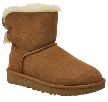 Śniegowce damskie emu UGG MINI BAILEY BOW II czarne skóra naturalna 38 EU