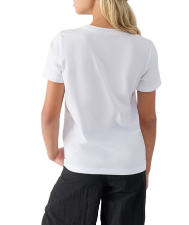 Koszulka dziecięca bawełniana 4F TSHIRT F1803 biała slim duże logo 122