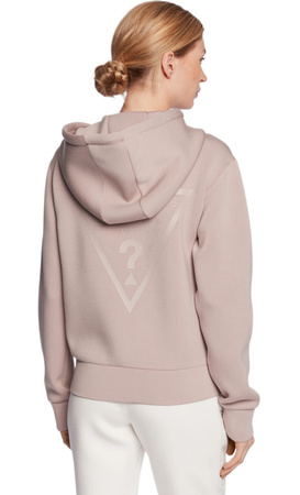 Bluza z kapturem damska GUESS ALLIE SCUBA HOODIE zasuwana brudny róż S