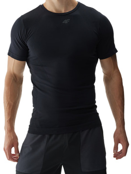 T-shirt męski regular koszulka sportowa 4F czarna gładka szybkoschnąca S/M