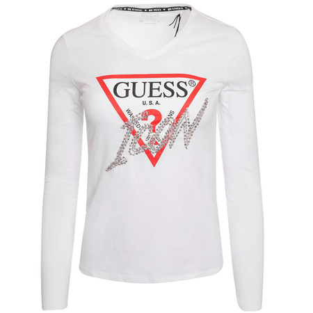 GUESS Bluzka damska LS VN ICON TEE W2BI39I3Z13-G011