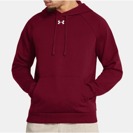 Bluza męska z kapturem Under Armour Rival Fleece Hoodie czerwona XXL