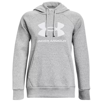 Bluza z kapturem damska Under Armour Rival Fleece szara bawełniana logo L
