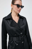 Płaszcz przejściowy dwurzędowy damski GUESS LUANA W4RL08WFJ02 czarny XS